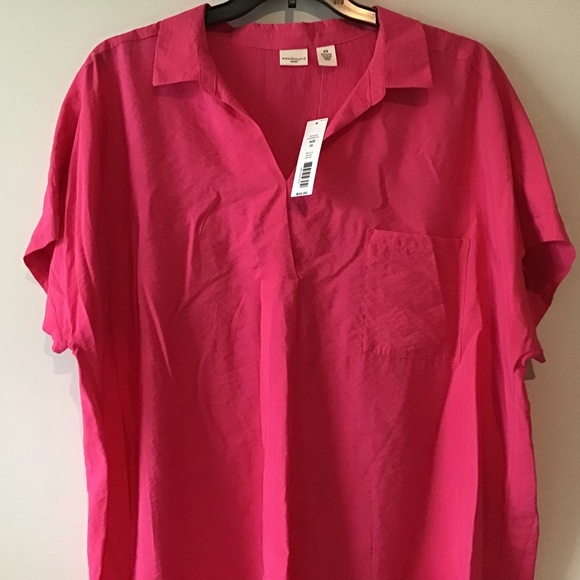 Top 2X  Raspberry , Short Sleeve NWT - Picture 2 of 7